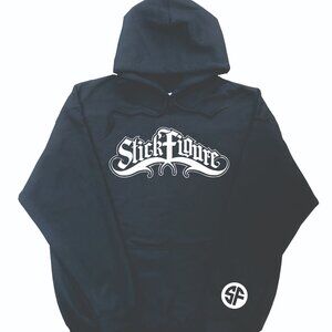 Stick Figure Hoodie Black (White Design)